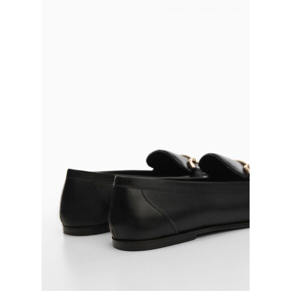 MNG BY MANGO LEATHER LOAFERS WITH METALLIC DETAIL HORSEBIT 39 US8.5 - Picture 5 of 5